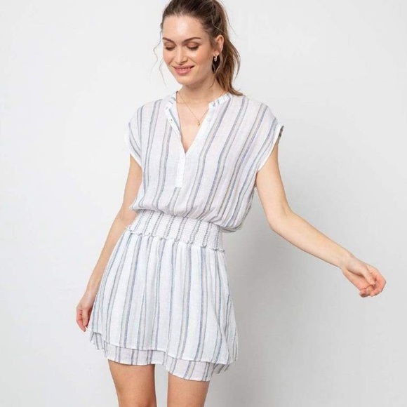 RAILS Linen Blend Angelina In Ryder Stripes Mini Dress Size XS - Picture 1 of 7